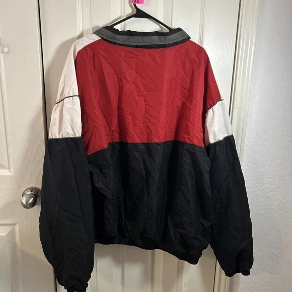 Vtg 90s Perry Ellis Logo Windbreaker Jacket, Lined Dad Full Zip XXL - Picture 7 of 7
